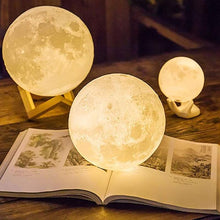 Load image into Gallery viewer, Rechargeable 3D Moon Lamp