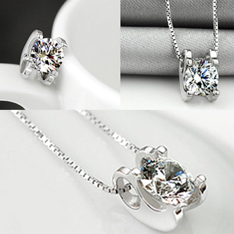 Floating Solitaire Stone Necklace