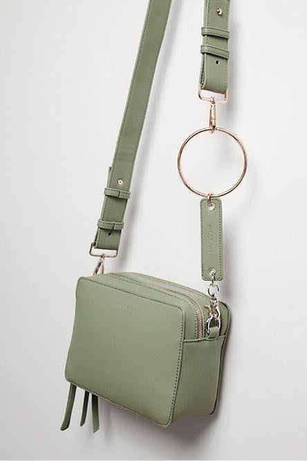 Fashion Plain Double Zip Square Crossbody Bag