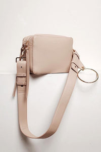 Fashion Plain Double Zip Square Crossbody Bag