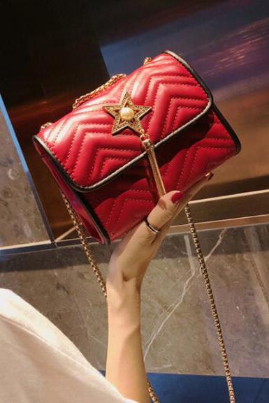 Fashion Mental Chain One Shoulder Small Bag