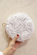 Load image into Gallery viewer, Elegant Plain Rose Silk Small Round Hand Bag