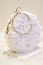 Load image into Gallery viewer, Elegant Plain Rose Silk Small Round Hand Bag