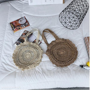 Fashion Casual Vacation Knitting Round Shape Hand Bag