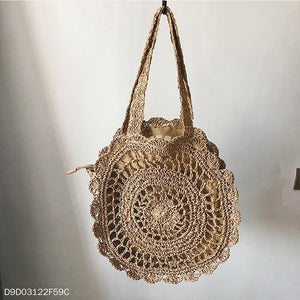 Fashion Casual Vacation Knitting Round Shape Hand Bag