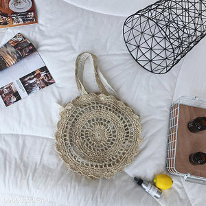 Fashion Casual Vacation Knitting Round Shape Hand Bag