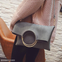 Load image into Gallery viewer, Fashion Casual Plain Mental Round Handle One Shoulder Rectangle Bag