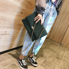 Load image into Gallery viewer, Fashion Business Formal Leather Rectangle Rhombus Chain One Shoulder Bag