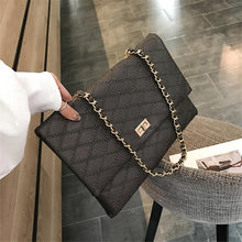 Load image into Gallery viewer, Fashion Business Formal Leather Rectangle Rhombus Chain One Shoulder Bag