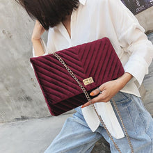 Load image into Gallery viewer, Fashion Casual Suede Rectangle Chain One Shoulder Bag