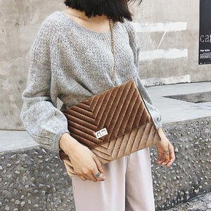 Fashion Casual Suede Rectangle Chain One Shoulder Bag