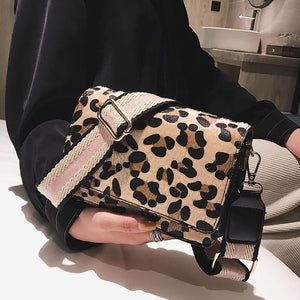 Elegant Casual Stylish Rectangle Leopard Print One Shoulder Small Bag