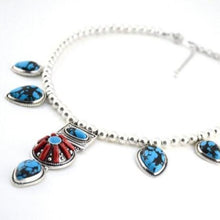 Load image into Gallery viewer, Boho Chic Deep Blue Turquoise Necklace Set