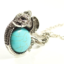 Load image into Gallery viewer, Antique Elephant Trunk Carved Turquoise Necklace