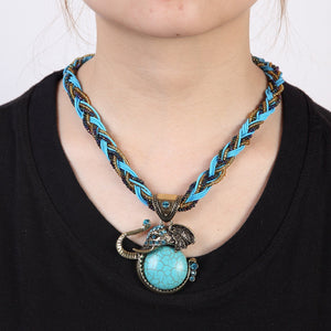 Wise Turquoise Elephant Trunk Necklace