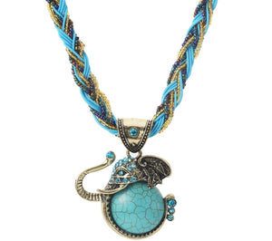 Wise Turquoise Elephant Trunk Necklace