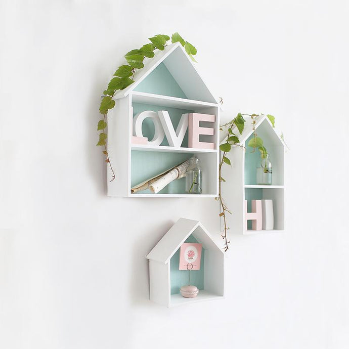 Mint Green House Shape Storage Board