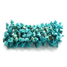 Load image into Gallery viewer, Crochet Turquoise Pebble Bracelet